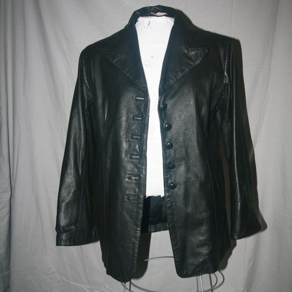 Genuine Elico Ethiopian Leather Women's Jacket Size XL Black - Picture 1 of 10
